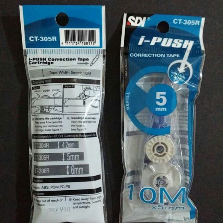 

PROMO SDI Refill correction tape 1m x 5mm SDI refill tip ex i push CT 35