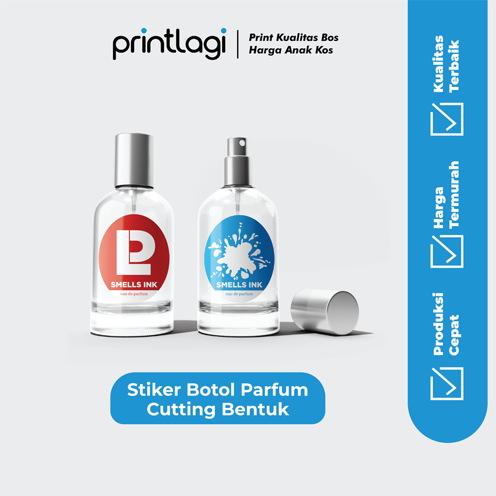 Cetak Stiker Botol Parfum / Stiker Parfum Hologram / Stiker Metalik / Label Parfum Mewah