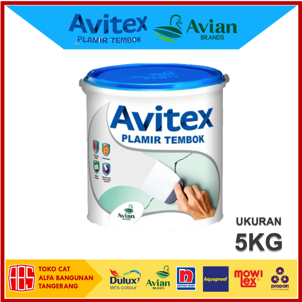 Avitex Wall Filler 5kg - Dempul Plamir Tembok [Avian Brands]