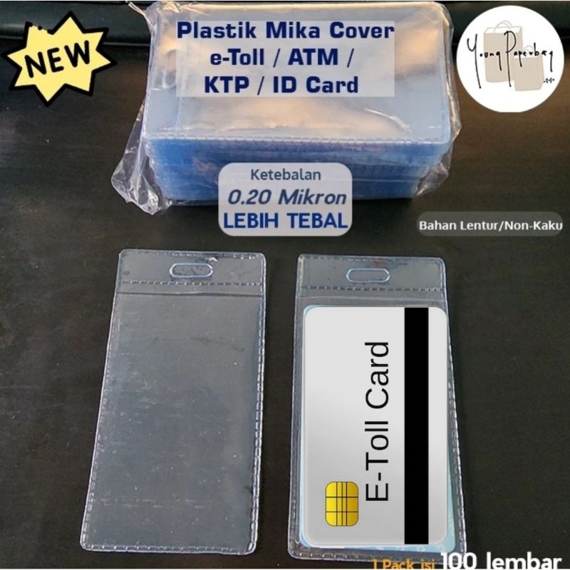 

Plastik Etoll Mika / Cover Bening Tebal Kartu Etoll / Atm / Ktp / Id Card 6X11 0.20 (1 Pack Isi 100)