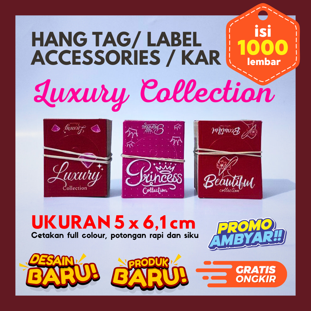 

1000 lbr - Kertas gantungan Hangtag Aksesoris Kar Kotak Label penjepit produk plastik, Luxury Series