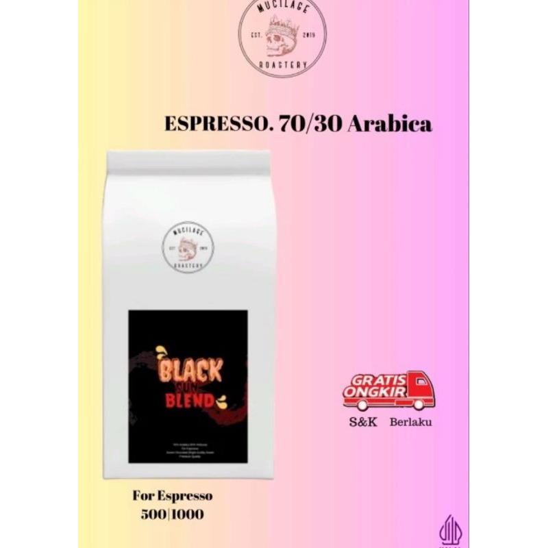 

Kopi Espresso Blend Black Sun-Es Kopi susu - 500 gr - 1000 gr, Biji Kopi