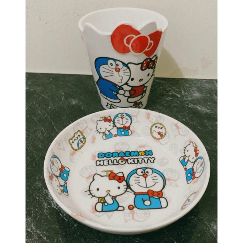 paket 2in1 piring set melamin melody doraemon