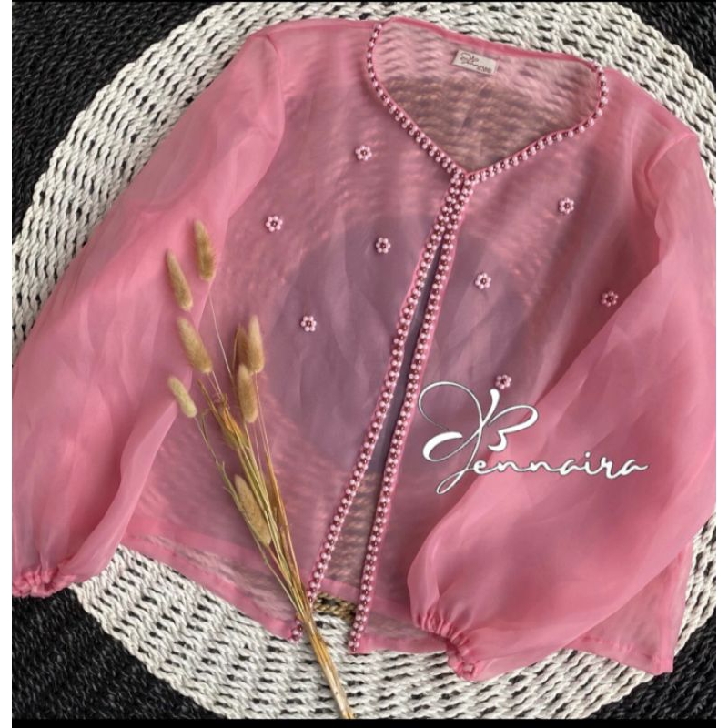 Outer Crop Organza Cardi Atasan Wanita Premium/Outwear Baju Pesta Kondangan Bridesmaid