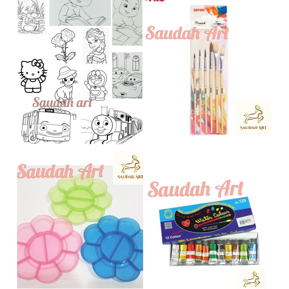 

KUALITAS TERBAIK Paket kanvas Lukis Sketsa 2x2 kanvas sketsapaletkuascat air