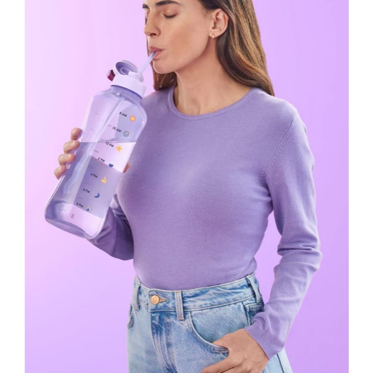 aquavibe tupperware botol 2l with straw
