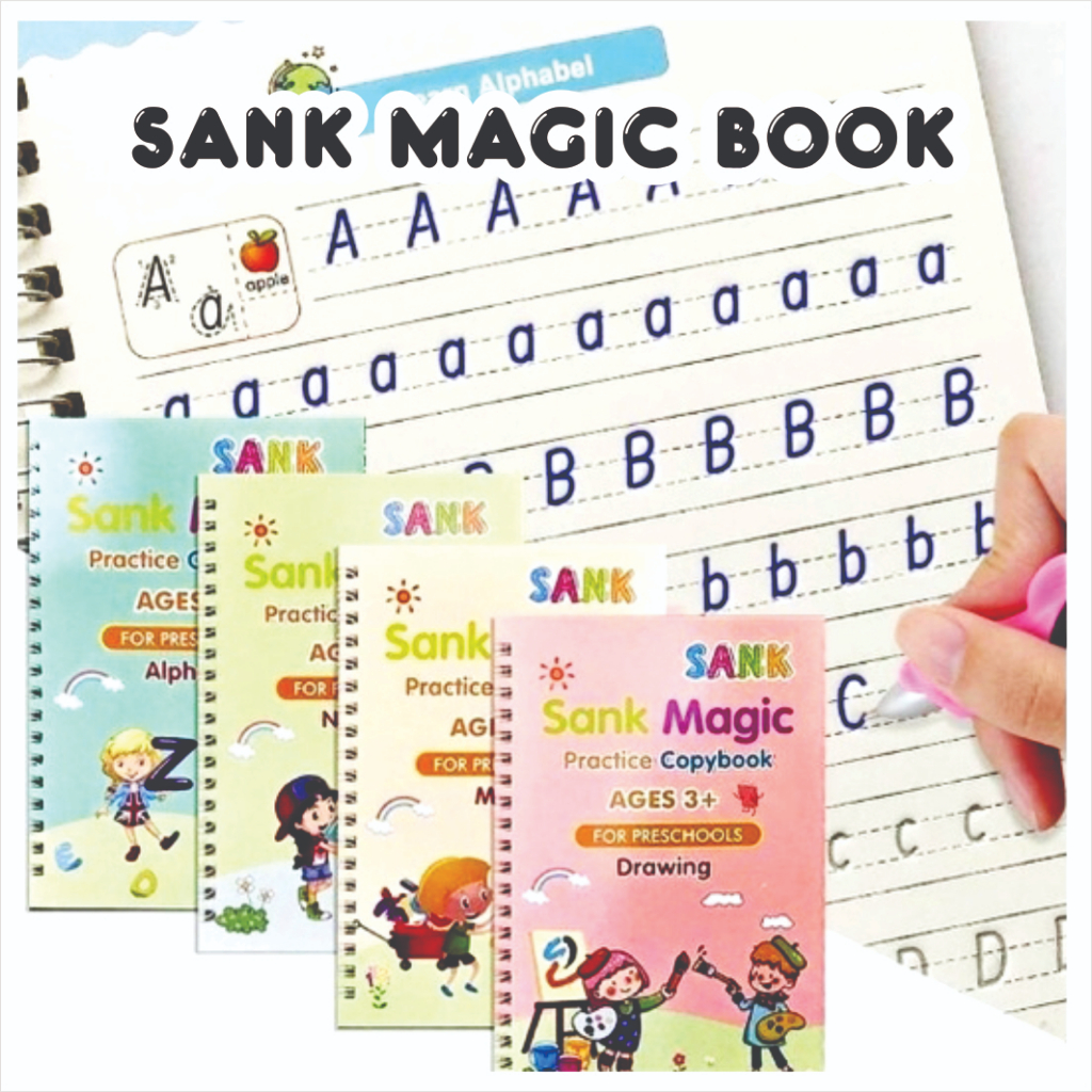 

Buku Ajaib Sank Magic Book | 1 Set isi 4 Buku + 1 Pulpen + 5 Refill + 1 Holder | Buku Ajaib Belajar Menulis Menggambar Berhitung
