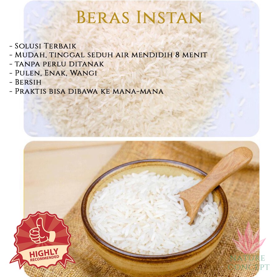 

NEW VARIAN Beras Instan Praktis Enak Wangi Pulen siap saji mirip beras porang Termurah 1gr