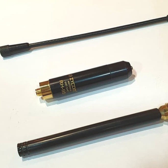 TERBAIK Zycom RH95 Antena HT DuaBand BNC Male 2 Pecut Tarik Teleskopik RH95