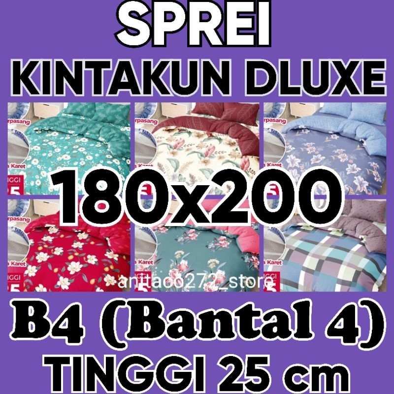 SPREI KINTAKUN D'LUXE 180x200 B4 (BANTAL 4, GULING 2) T 25 cm EDISI TERBARU (NEW MOTIF)