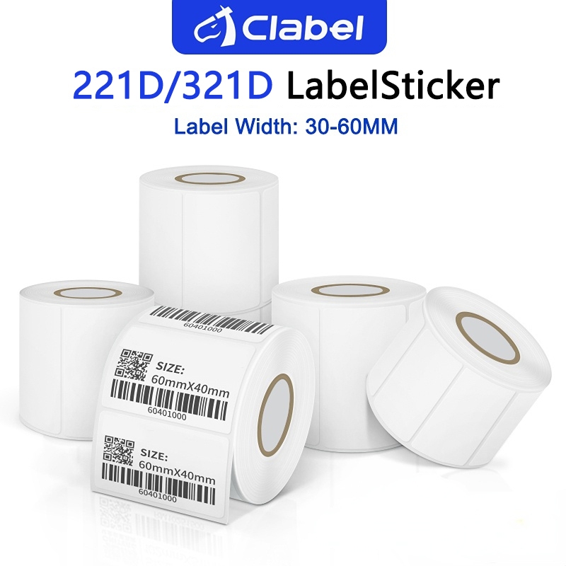 

CLABEL 221D/321D/320D Thermal Sticker Paper Roll Waterproof Many Sizes for Milk Tea High Quality Barcode Sticker