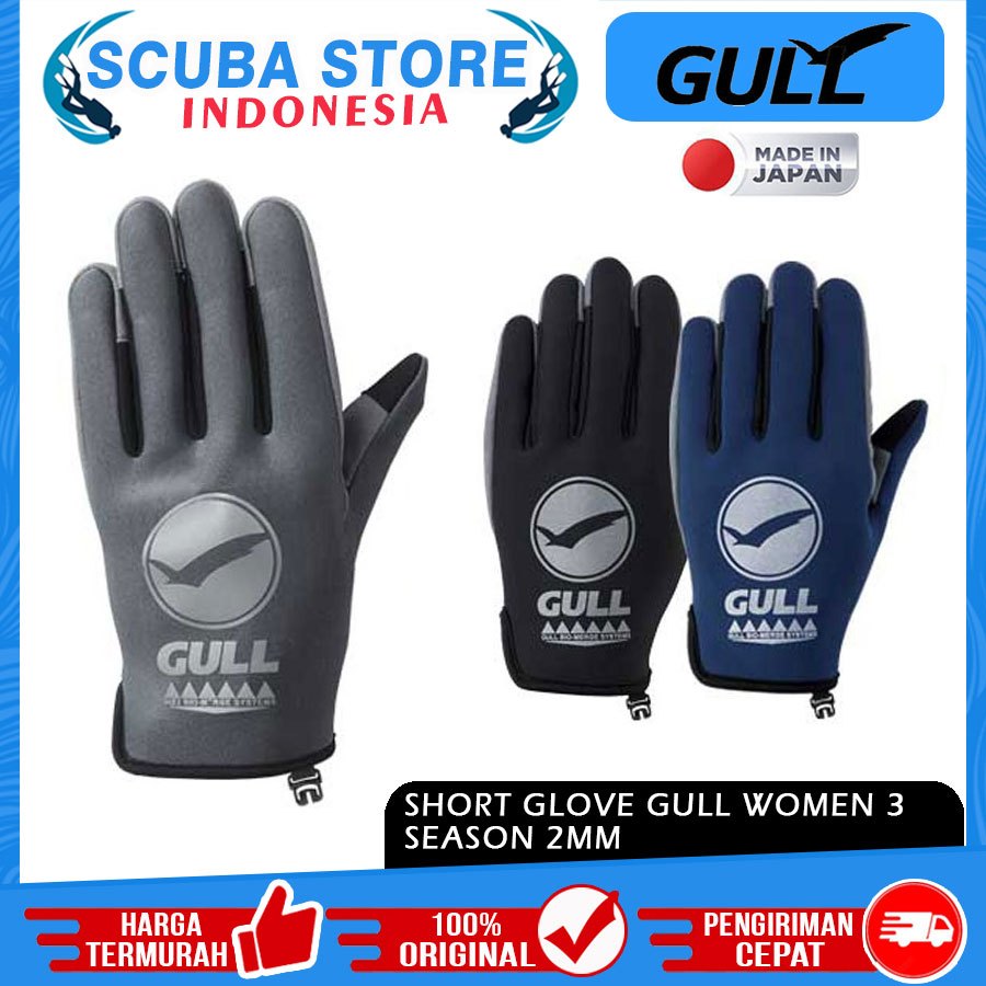 GA-5552C Short Glove Gull 3 Season Women 2mm Neoprene Sarung Tangan Selam Wanita Scuba Diving Freedi