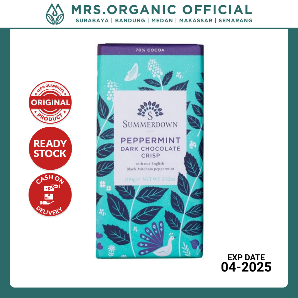 

Coklat Cokelat Batang Rasa Dark Chocolate dan Peppermint Summerdown 100 Gr