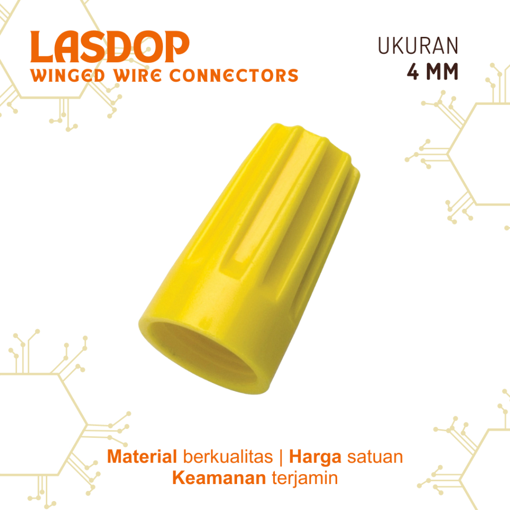 LASDOP KABEL 4mm HARGA SATUAN WINGED WIRE CONNECTORS PENUTUP KABEL KAWAT 4mm