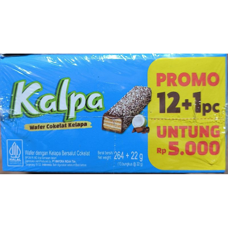 

kalpa wafer coklat kelapa box isi 12 pcs x 22 gram