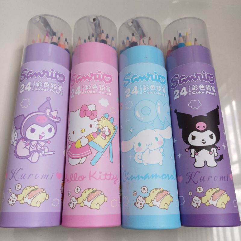 

Pensil warna cat kayu sanrio 24 warna kuromi my melody cinnamoroll hello kitty