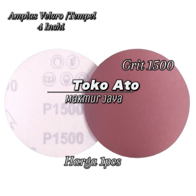 Amplas Tempel Bulat Velcro 4 Inchi Grit 1500 1pcs - Amplas Kayu - Amplas Besi - Amplas Finising