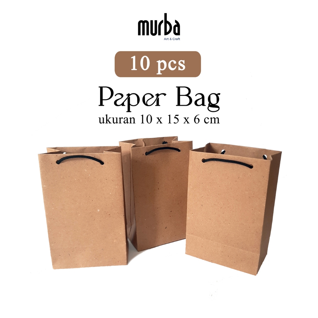 

(10 pcs) Paper Bag Polos Kecil 10x15x6 cm | Paper Bag cokelat