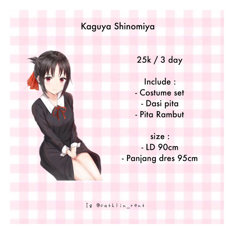 Rent Kostum Cosplay Kaguya Shinomiya Love Is War