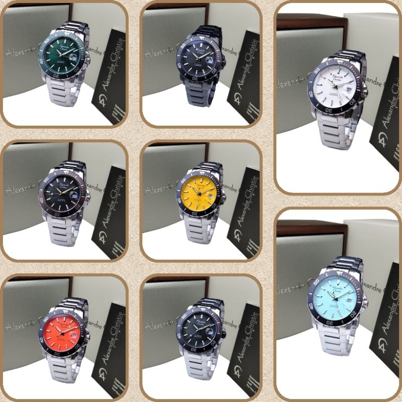 Jam Tangan Pria Alexandre Christie Automatic AC6141 AC 6141 Tali Besi / Stainless Steel