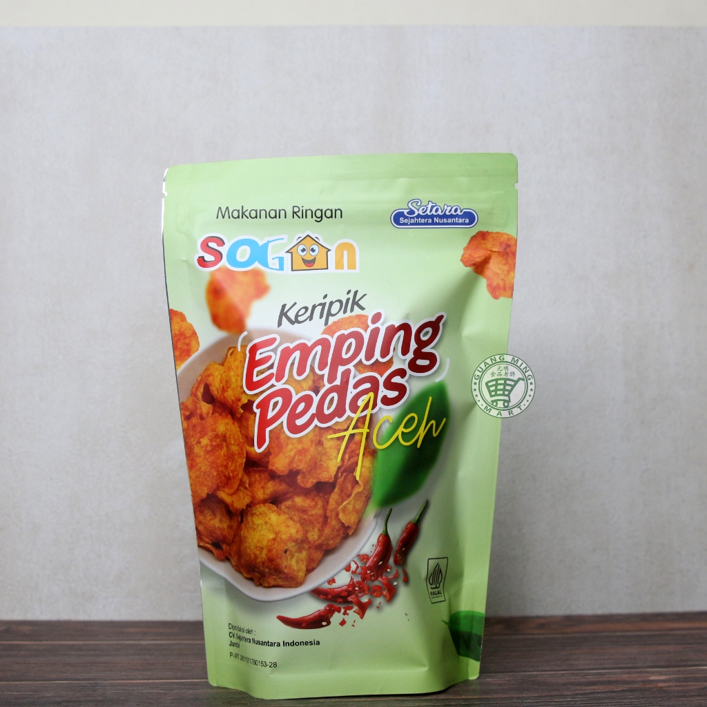 

Keripik Emping Pedas Aceh Sogan / Emping Vegetarian & Vegan Friendly