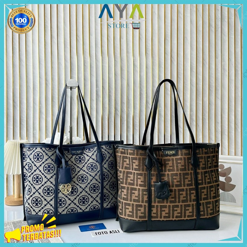 TAS FENDII T0RY BURCHH Tas Wanita Tote 9863 (Free Sarung Kain+No Seri)
