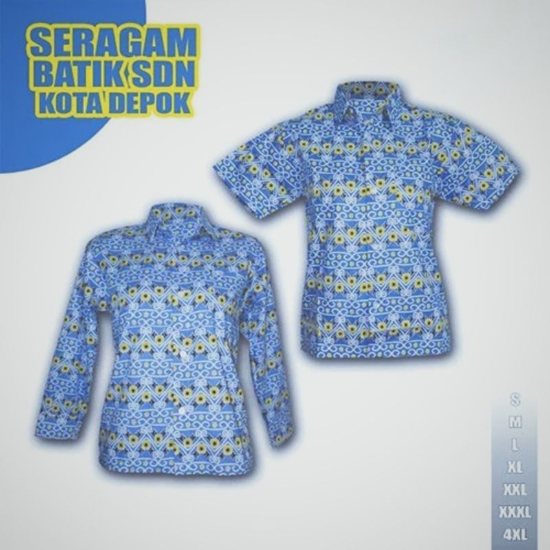 Baju Batik SD kota Depok tanganpendek