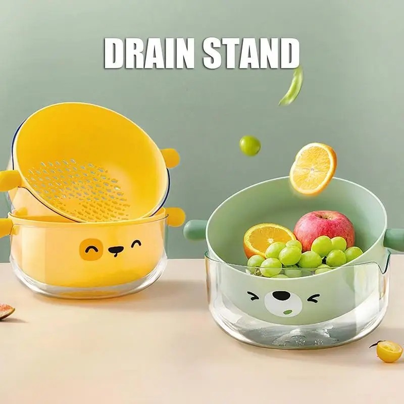 Tirisan Dapur Buah Sayur Washing Bowl Double layer Tempat Buat 4412
