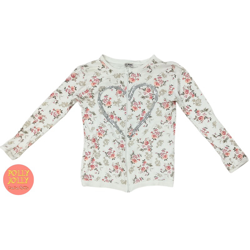 NEVADA - Jaket Motif Bunga Warna Putih Tulang (Preloved)
