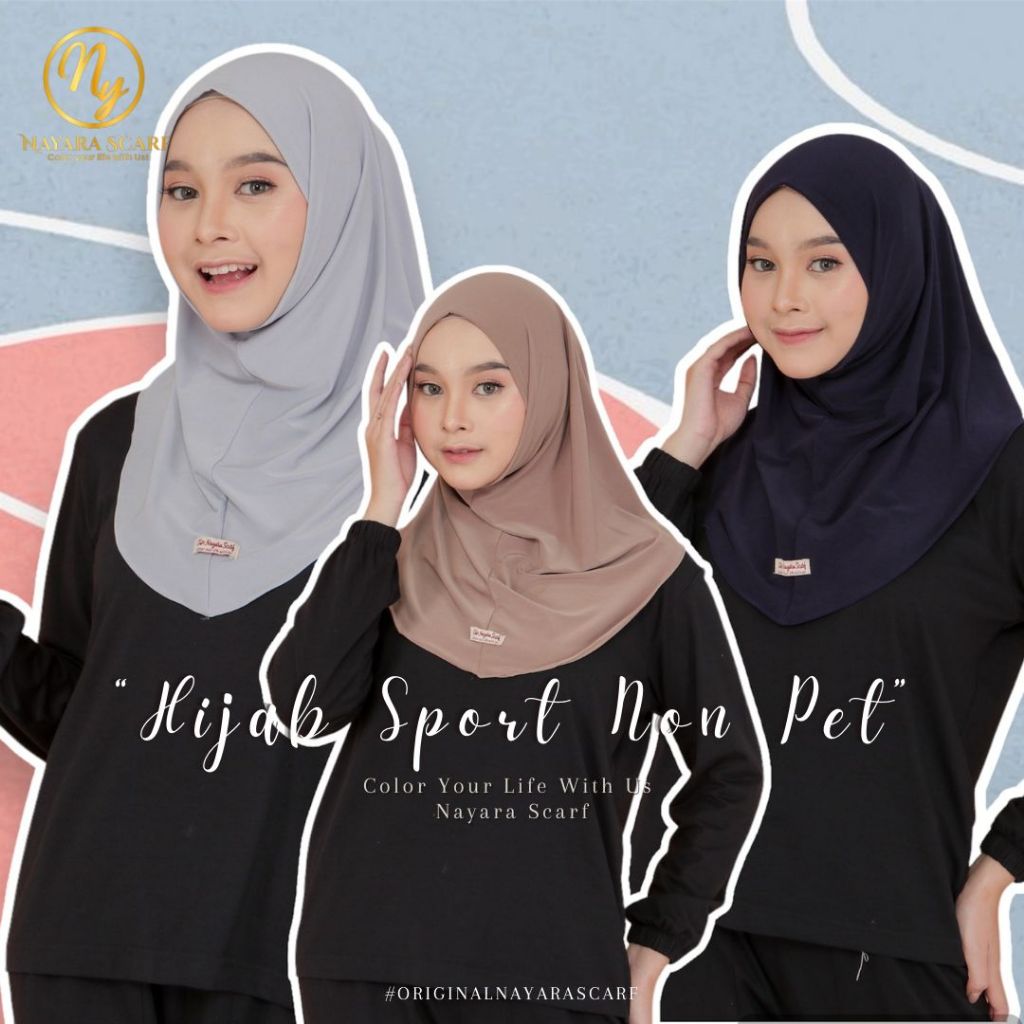 HIJAB BERGO SPORT NON PET BY NAYARA SCARF I JILBAB SPORT INSTAN NAYARA SCARF