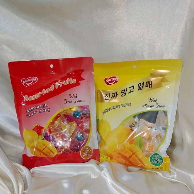 

NARAYA permen assorted sort candy/mango soft candy 200gr/permen jelly rasa buah