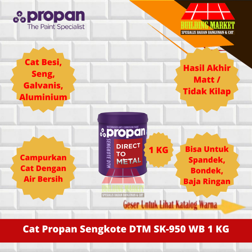 Cat Besi Seng Metal Galvanis Propan Sengkote SK-950 WB 1 KG Water Based Anti Karat Spandek Bondek Ba