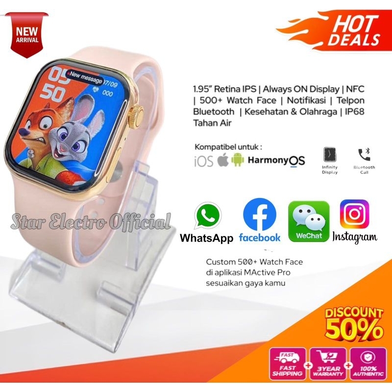 Jam Tangan Android Pintar Hp Bisa Wa Layar Sentuh Tahan Air Smart Watch Pria Wanita Elegan Mewah