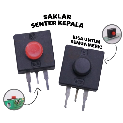 Saklar Tombol Hidup Mati 3mode Saklar On Off Senter Kepala 3 Kaki DONY
