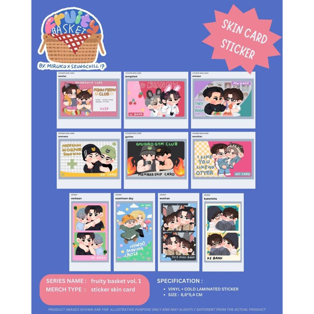 

[SKIN CARD STICKER] FRUITY BASKET SERIES - by.miruku x seungchill17