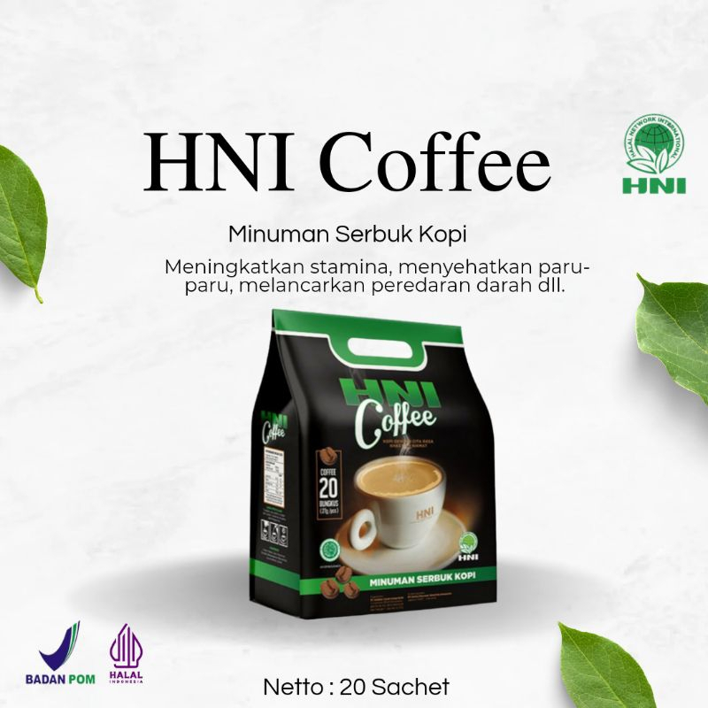 

HNI Coffee Original - Kopi isi kemasan 20 Sachet - Kopi Hitam Herbal