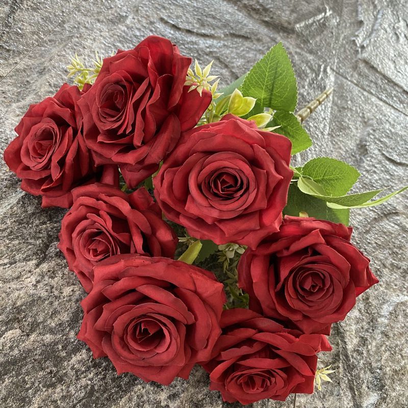 (1 tangkai) Bunga Mawar 7 Cabang MEKAR / Artificial Rose / Bunga Plastik / Bunga Mawar Artifisial / 