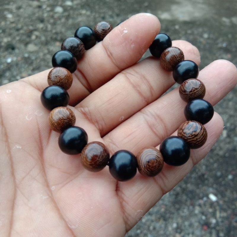 gelang kayu galih kelor hitam kombinasi galih Johar