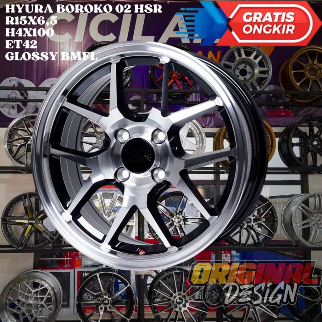 Velg Mobil Ring 15 HSR HYURA R15 COCOK UNTUK IGNIS , SPRESSO , FIESTA , SIRION