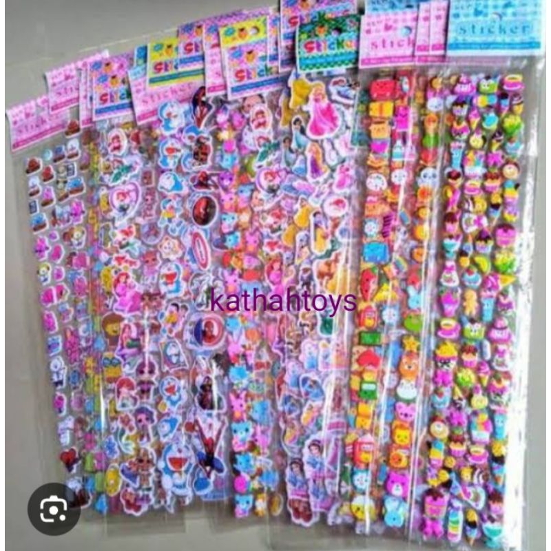 

40 pcs mainan stiker timbul panjang isi mix