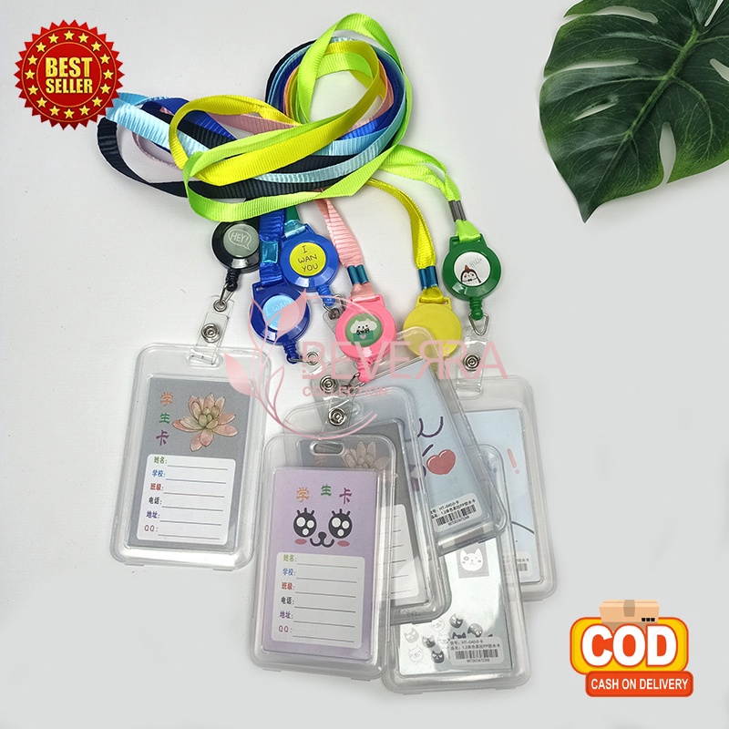 

SUPER COD Name tag ID CARD HOLDER KOREA dan kalung tempat name tag kartu 2 sisi MX2545