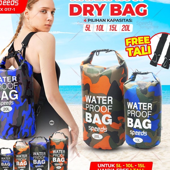 KI3 SPEEDS Tas Anti Air Renag Pantai Waterproof Dry Bag Ransel Selempang Pelampung 171