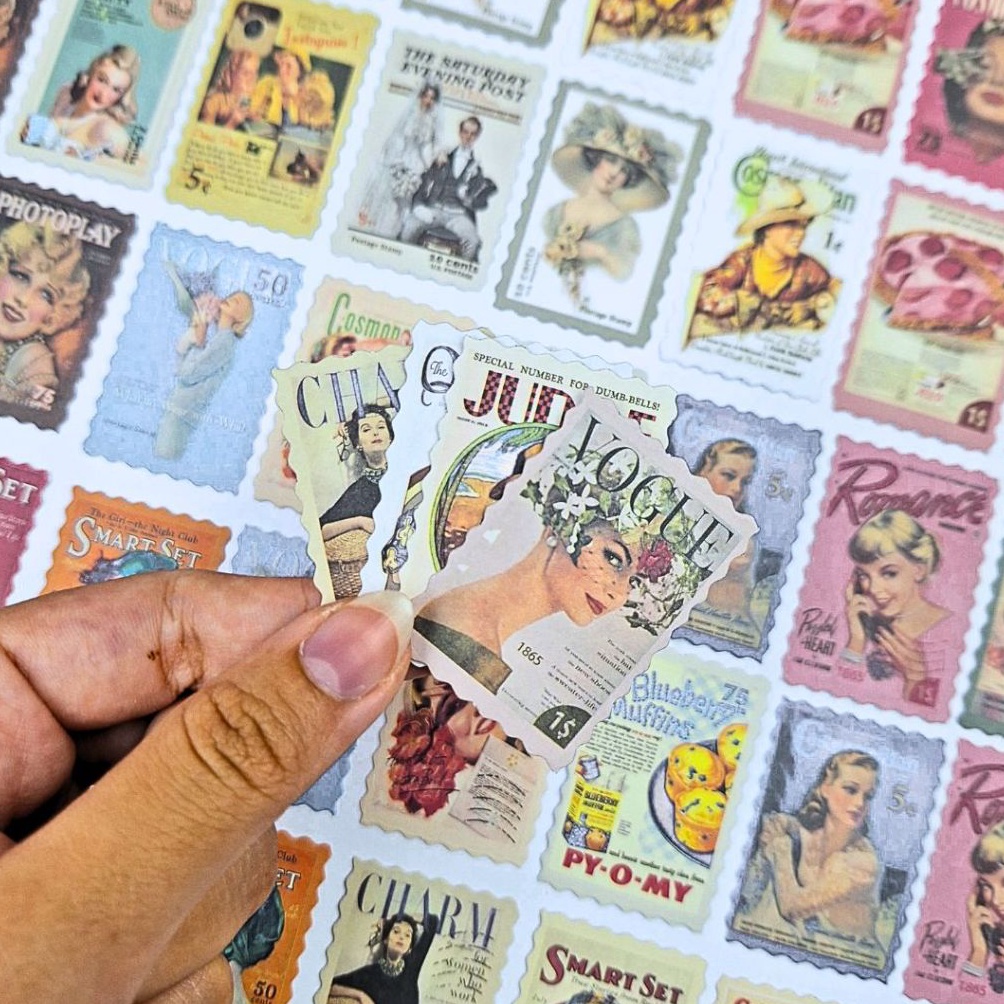 

KUALITAS TERBAIK PHILATELIC MUSEUM DECO STICKER STAMP Sticker bertema perangko jadul RETRO VEINTAGE JURNALING SCRAPBOOK