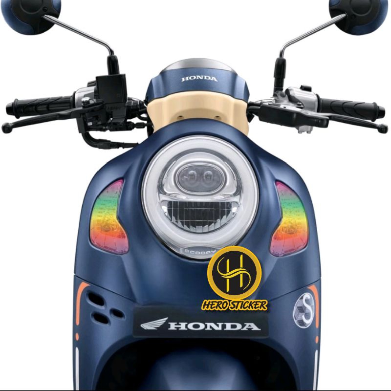 Stiker sticker sein scoopy depan belakang pelangi/rainbow scoopy new 2021