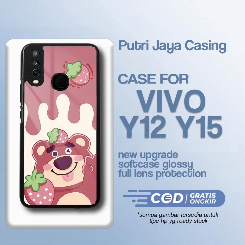 Case Vivo Y12 Y15 Terbaru - Casing Vivo Y12 Y15 - Motif Cute lotso - Hardcase Premium Glossy - Softc