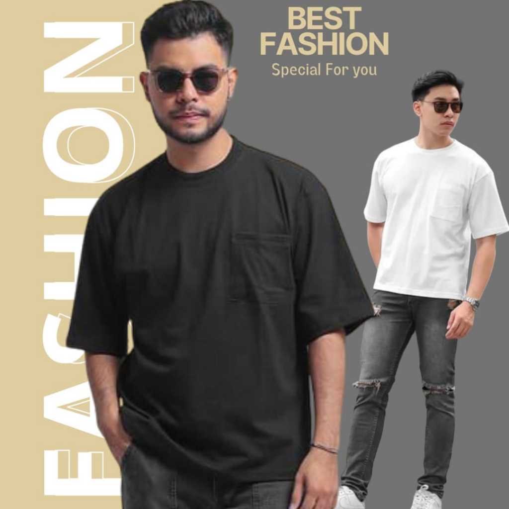 KAOS OBLONG SAKU UNISEX PRIA WANITA DEWASA KAOS SAKU DEPAN KAOS POCKET KANTONG