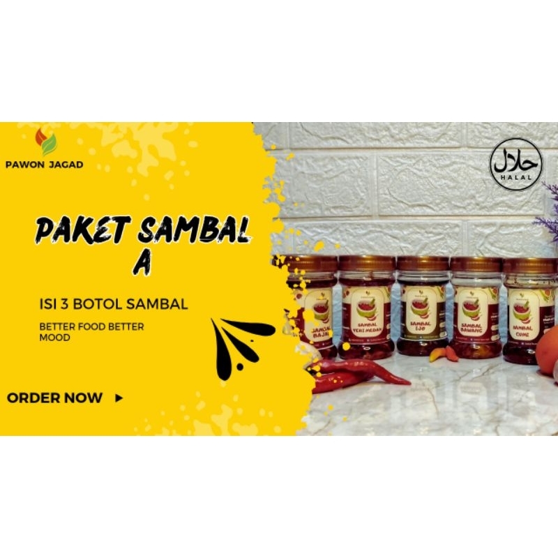 

Paket Sambal A // 3 botol Sambal Pawon Jagad