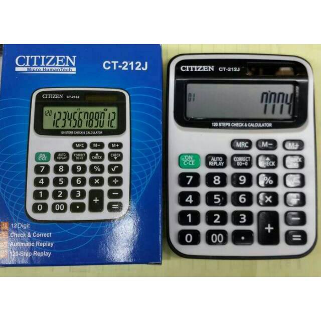 

EKSKLUSIF CITIZEN CT212J Check Correct Kalkulator Cek Ulang 12 Digit Desktop Calculator CT 212 J