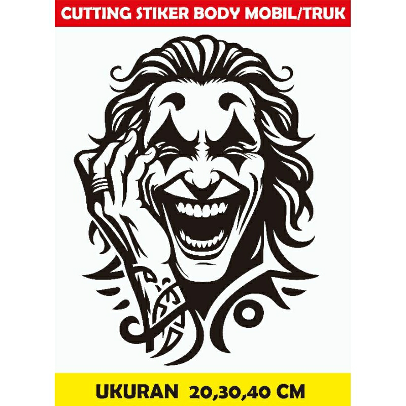 cutting stiker motif joker/stiker mobil/stiker truk/stiker joker/joker