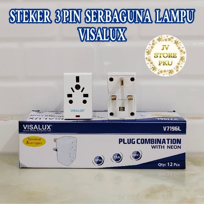 Steker Serbaguna 3 Pin Lampu Visalux / Steker Serbaguna Kaki 3 Visalux